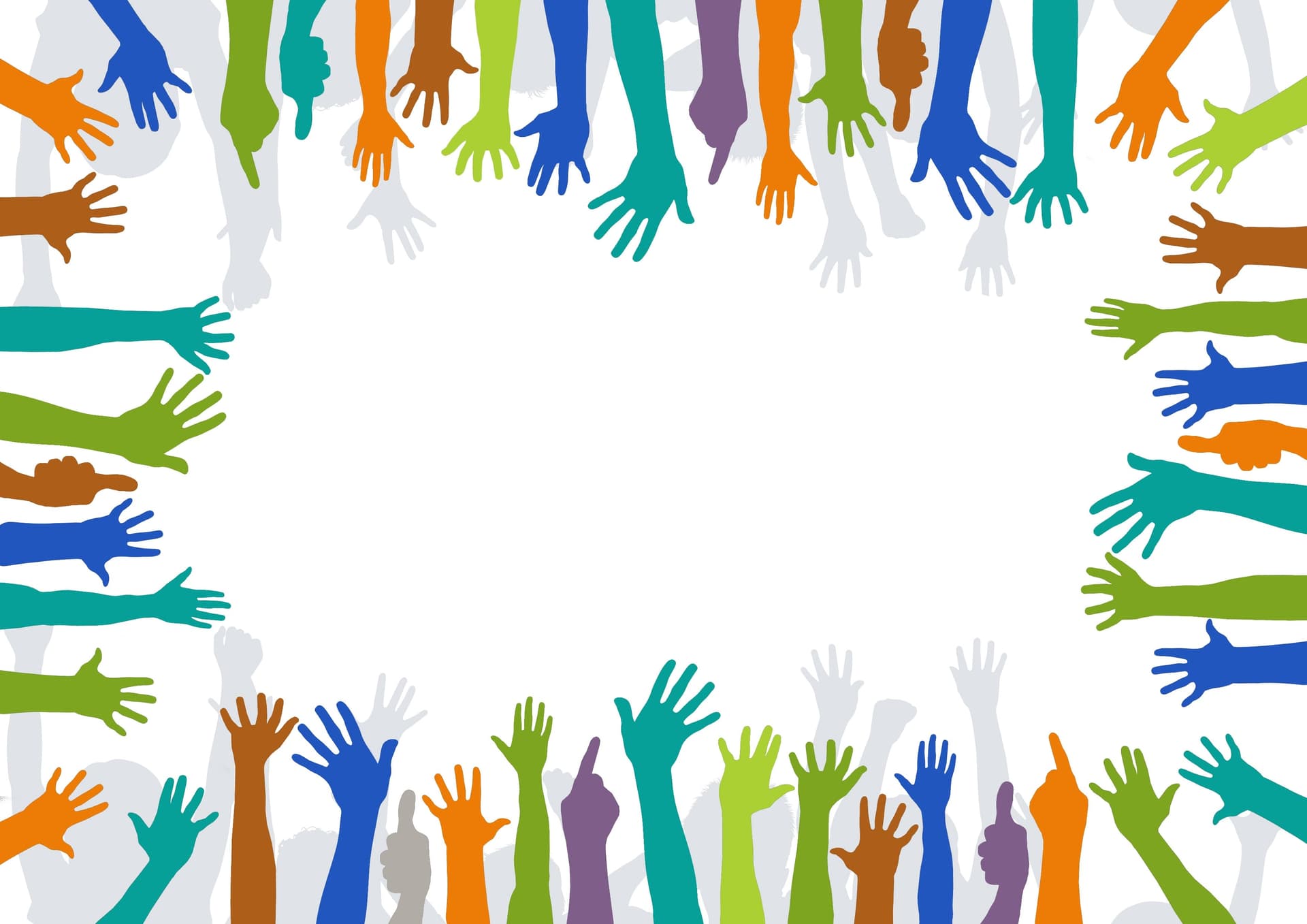 Diverse hands forming a heart shape